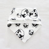 Husky Dog Print Baby Bandana Bib Made From Double Layer Organic Cotton