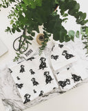 Dachshund Dog Print Organic Cotton Baby Swaddle Blanket 35" x 35"