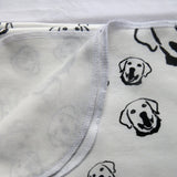Labrador Retriever Dog Print Organic Cotton Baby Swaddle Blanket 35" x 35"