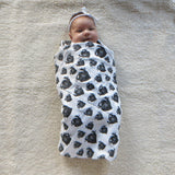pug dog print baby swaddle blanket made from organic muslin
