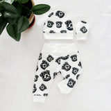 Rottweiler Dog Print Organic Cotton Unisex Newborn Hat Leggings And Mittens Set